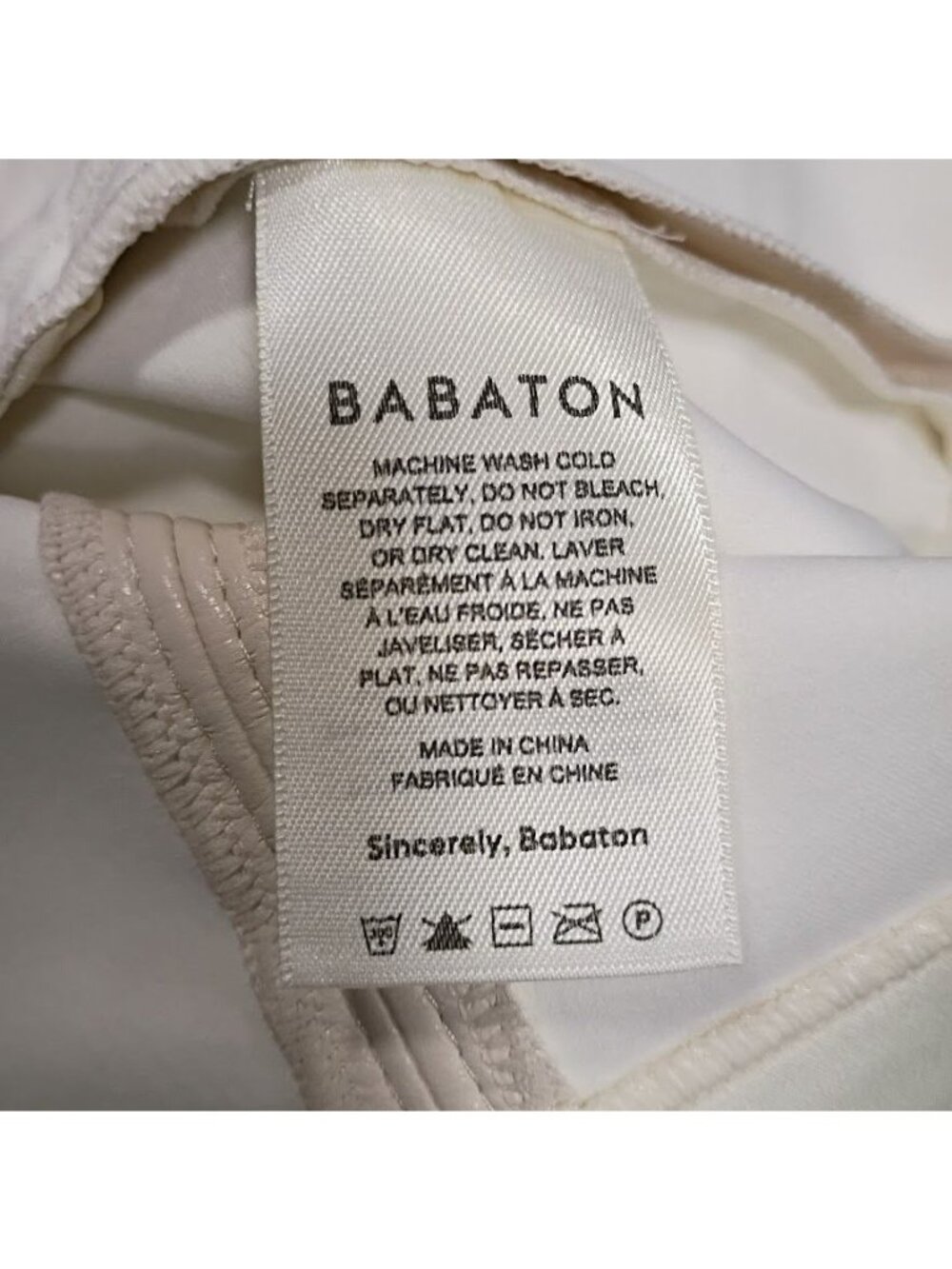 Babaton Cream Faux Leather Size 6 High-Waisted Mini Skirt - Picture 4 of 11